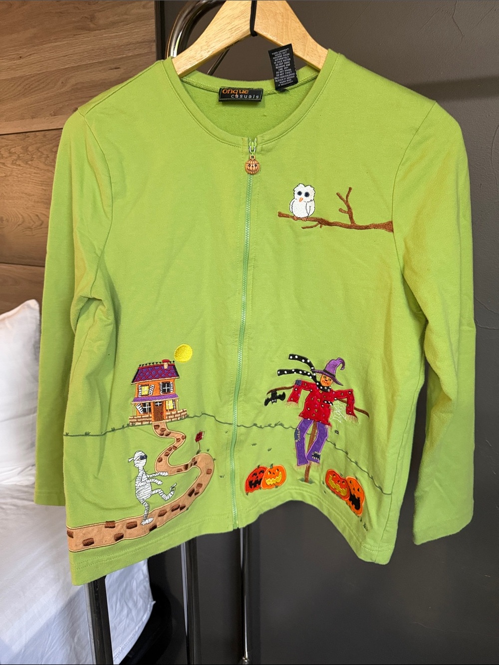 🌻 Onque Casuals Fall Halloween Jacket, scarecrow, mummy, Sz M